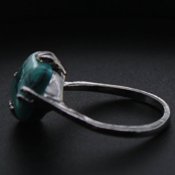 124251-US 8 Rectangle Blue Ring. - Picture 6 of 6